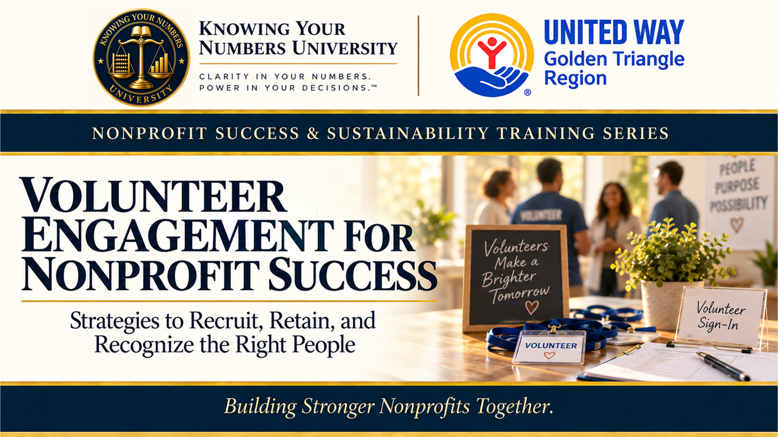 Volunteer Engagement for Nonprofit Success training graphic